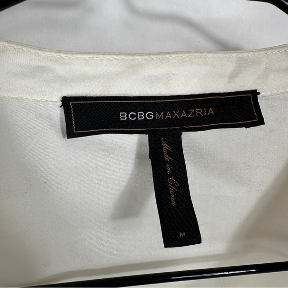 BCBG MaxAzria Cream Tie-Front Blouse - Picture 8 of 12
